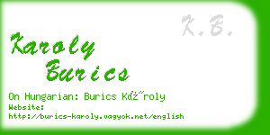 karoly burics business card